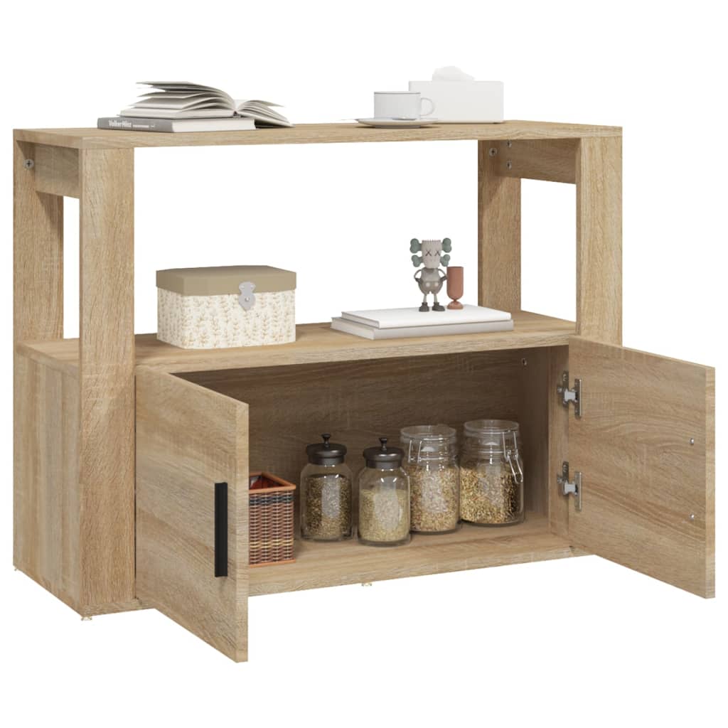 Dressoir 80X30X60 Cm Bewerkt Hout Sonoma Eikenkleurig