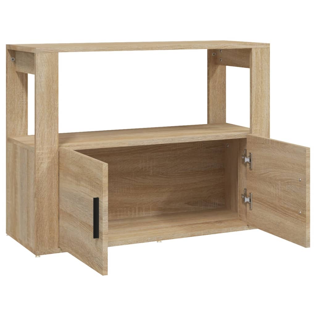 Dressoir 80X30X60 Cm Bewerkt Hout Sonoma Eikenkleurig