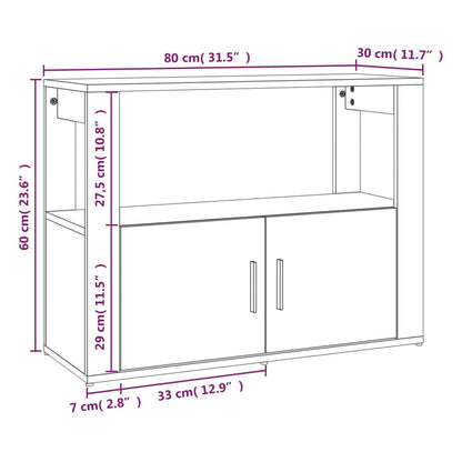 Dressoir 80X30X60 Cm Bewerkt Hout Sonoma Eikenkleurig