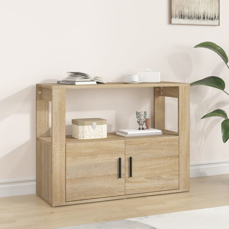 Dressoir 80X30X60 Cm Bewerkt Hout Sonoma Eikenkleurig