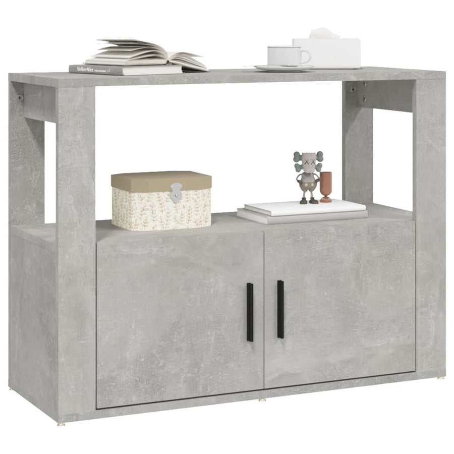 Dressoir 80X30X60 Cm Bewerkt Hout Betongrijs
