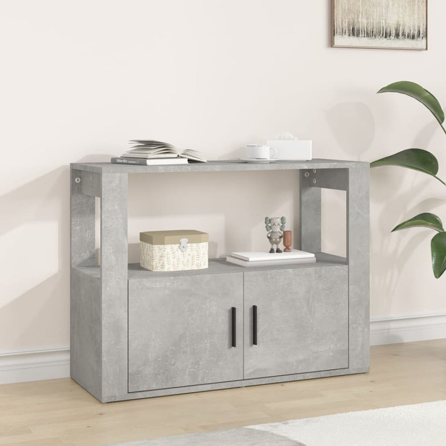 Dressoir 80X30X60 Cm Bewerkt Hout Betongrijs