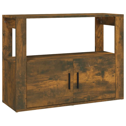 Dressoir 80X30X60 Cm Bewerkt Hout Gerookt Eikenkleurig