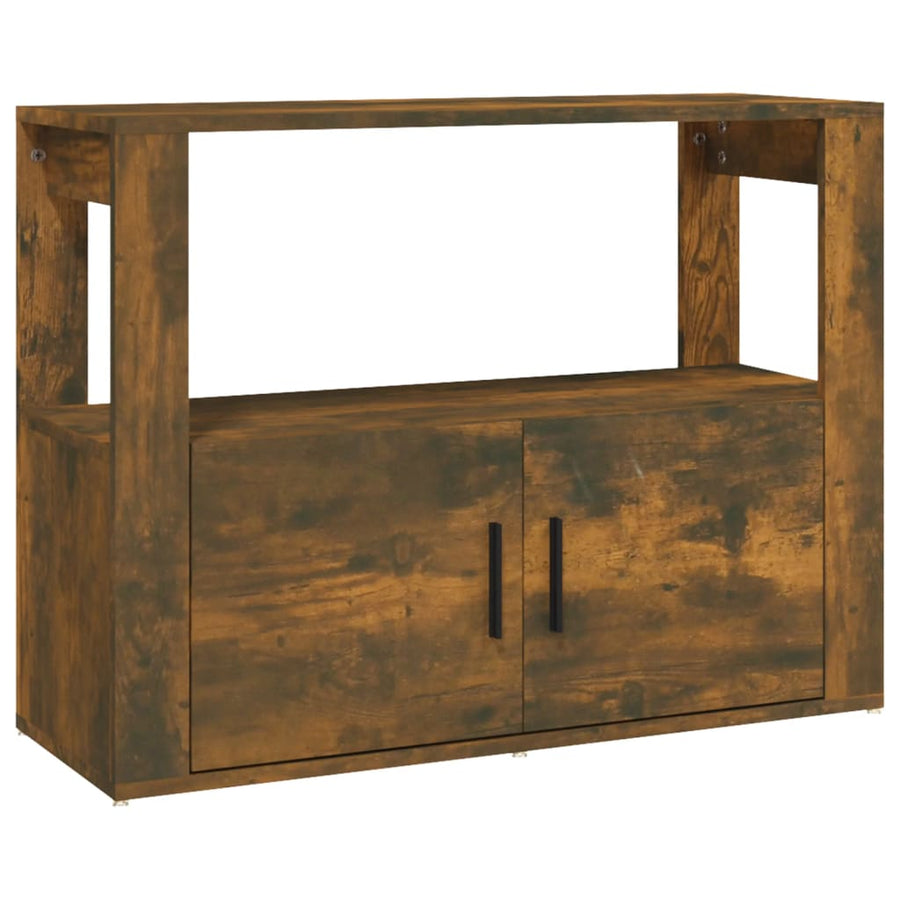 Dressoir 80X30X60 Cm Bewerkt Hout Gerookt Eikenkleurig