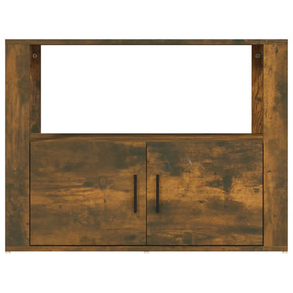 Dressoir 80X30X60 Cm Bewerkt Hout Gerookt Eikenkleurig