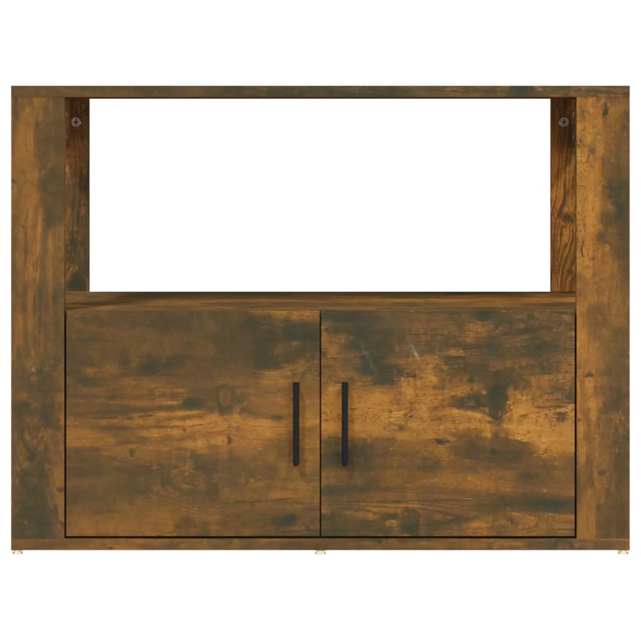 Dressoir 80X30X60 Cm Bewerkt Hout Gerookt Eikenkleurig