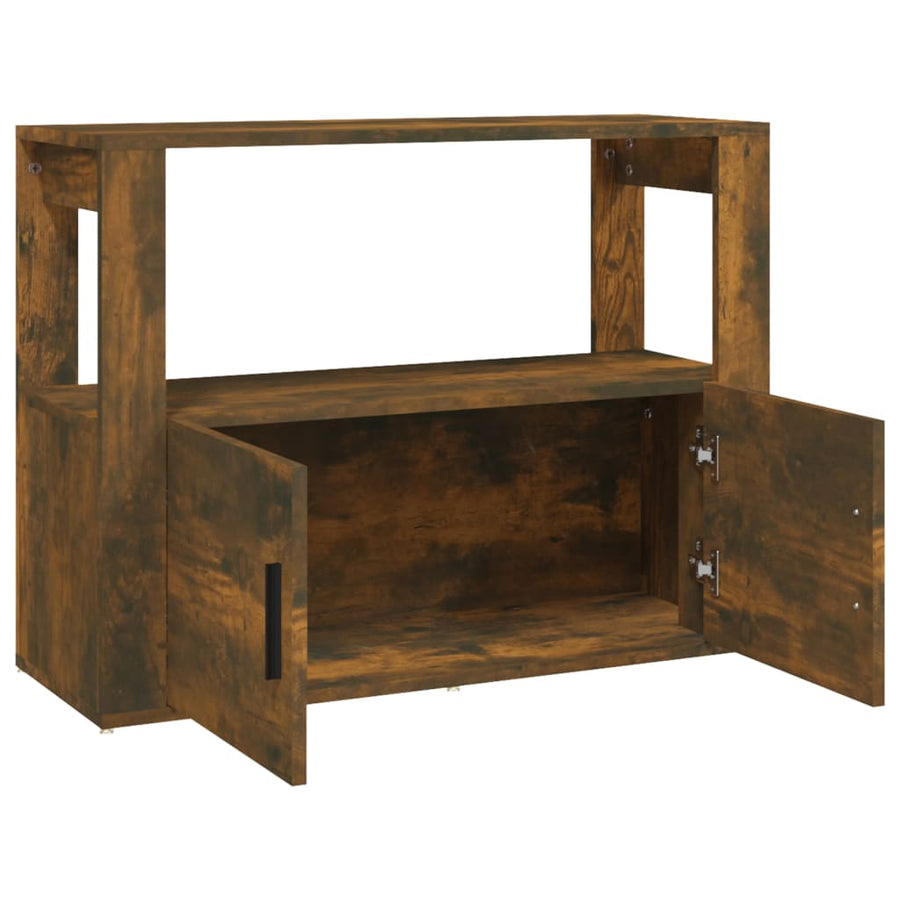 Dressoir 80X30X60 Cm Bewerkt Hout Gerookt Eikenkleurig