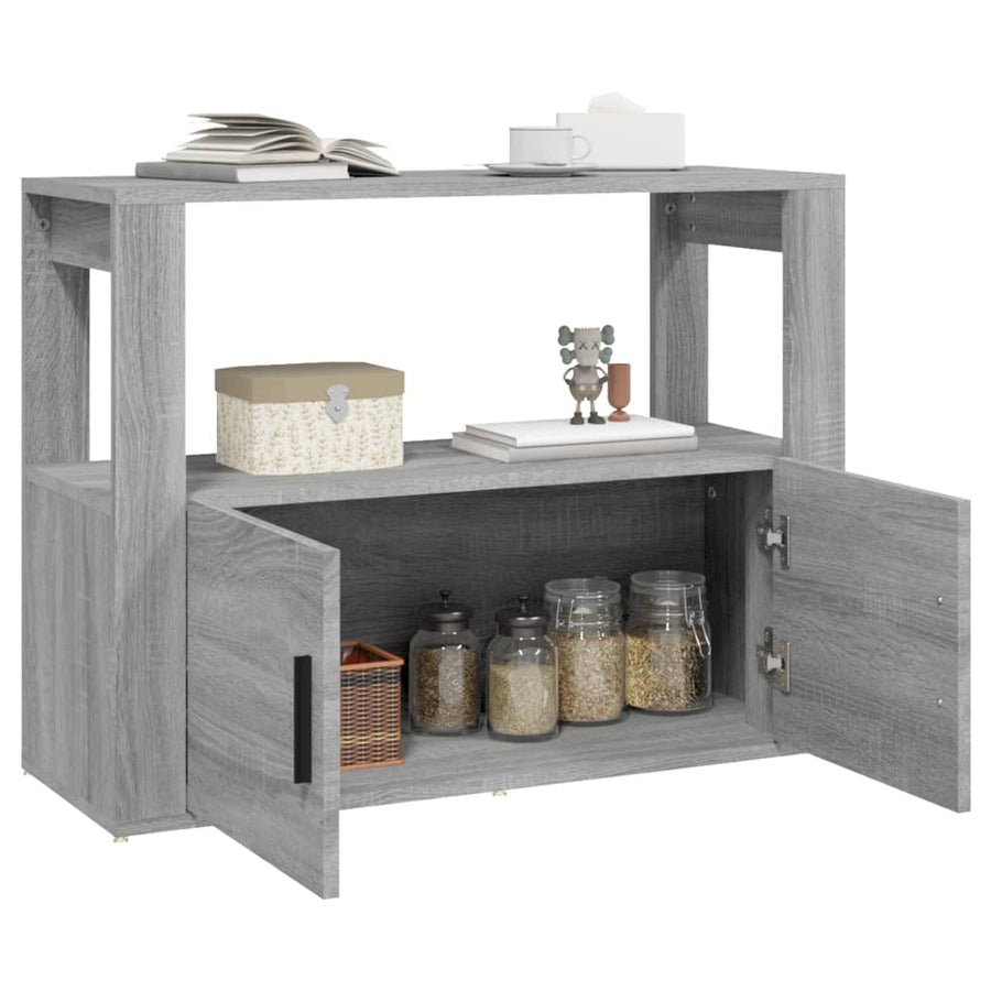 Dressoir 80X30X60 Cm Bewerkt Hout Grijs Sonoma Eikenkleurig