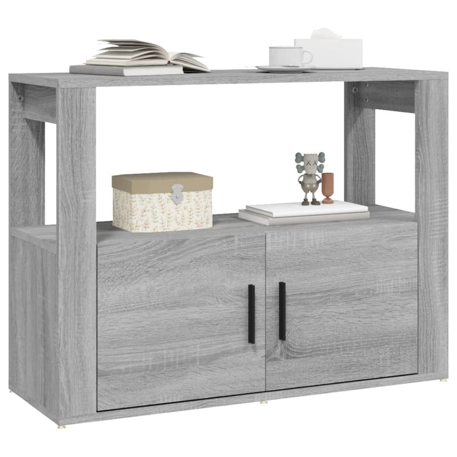 Dressoir 80X30X60 Cm Bewerkt Hout Grijs Sonoma Eikenkleurig