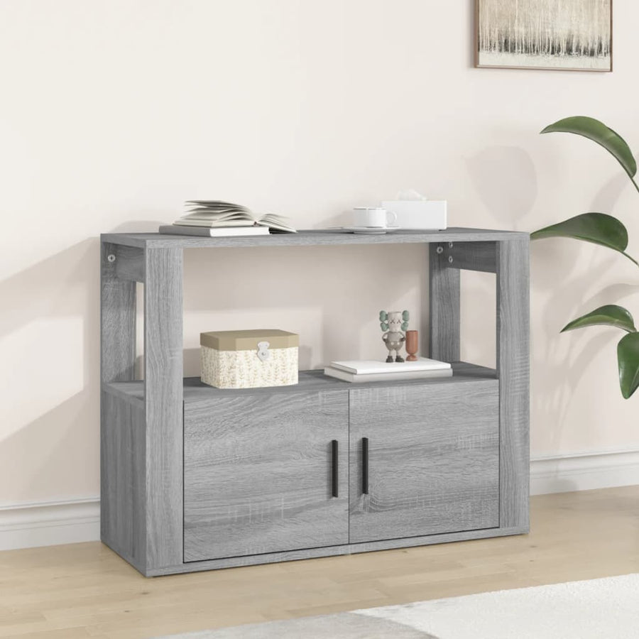 Dressoir 80X30X60 Cm Bewerkt Hout Grijs Sonoma Eikenkleurig