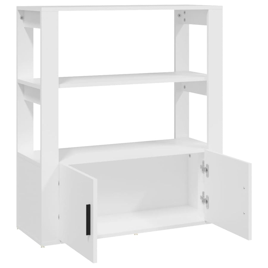 Dressoir 80X30X90 Cm Bewerkt Hout Wit