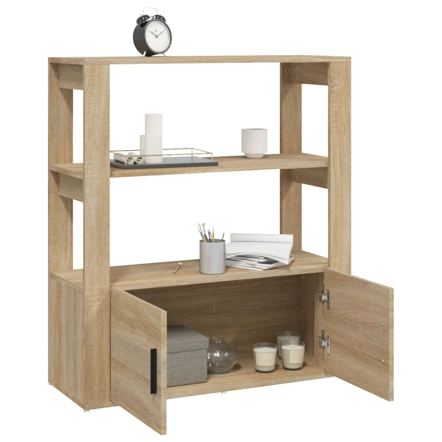 Dressoir 80X30X90 Cm Bewerkt Hout Kleurig Sonoma eiken