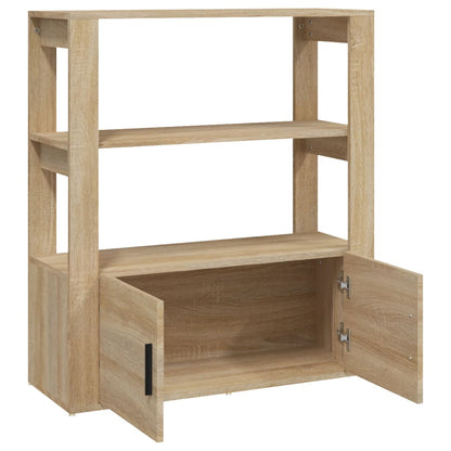 Dressoir 80X30X90 Cm Bewerkt Hout Kleurig Sonoma eiken