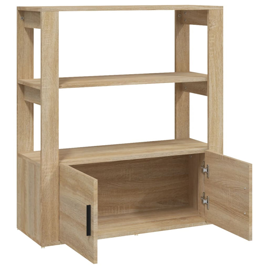 Dressoir 80X30X90 Cm Bewerkt Hout Kleurig Sonoma eiken