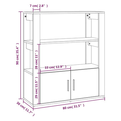 Dressoir 80X30X90 Cm Bewerkt Hout Kleurig Sonoma eiken