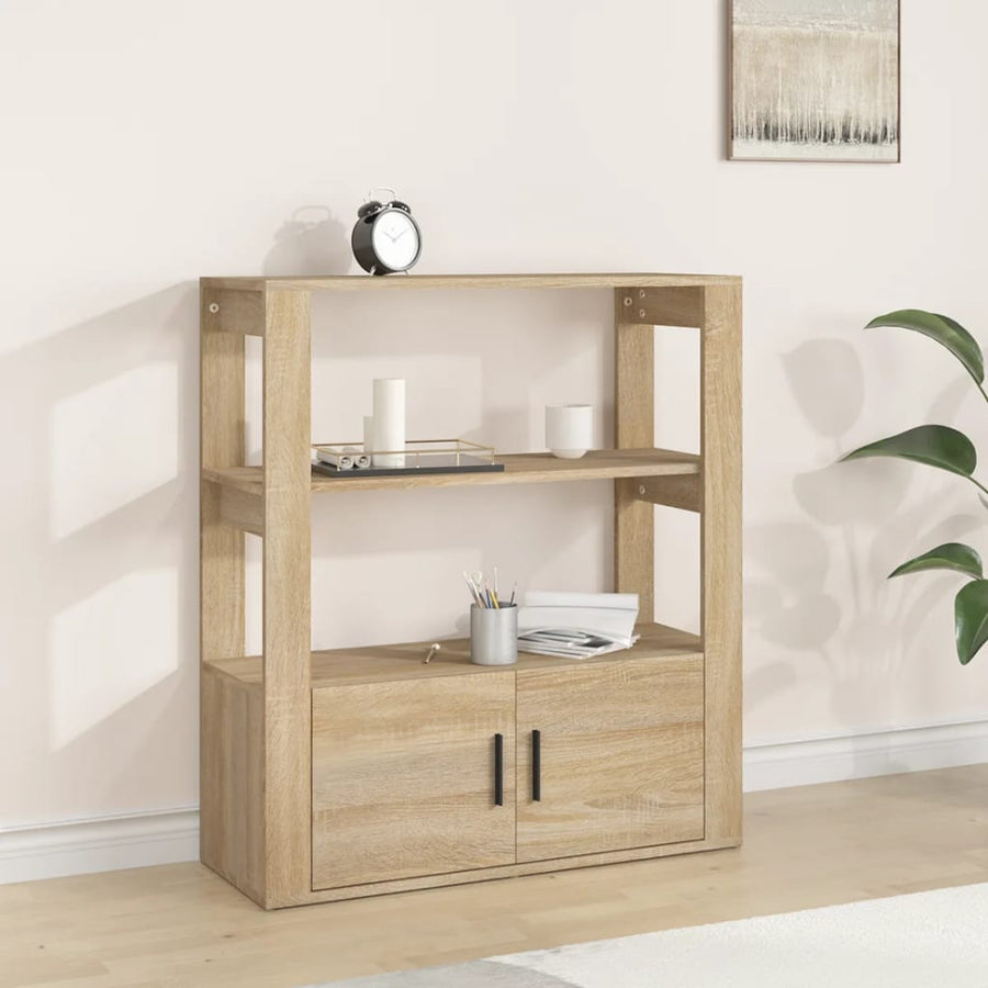 Dressoir 80X30X90 Cm Bewerkt Hout Kleurig Sonoma eiken
