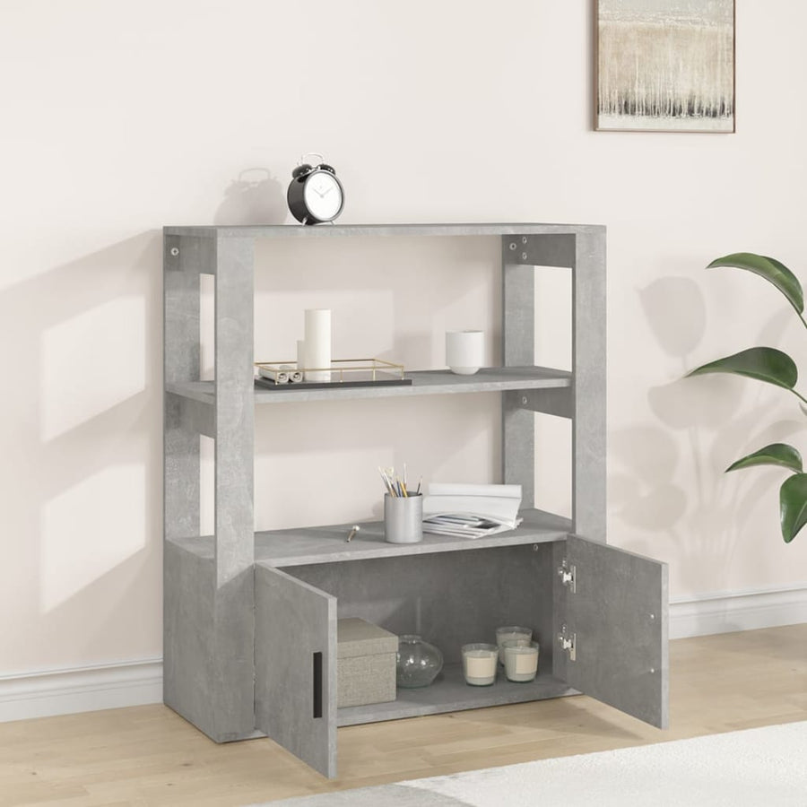 Dressoir 80X30X90 Cm Bewerkt Hout Betongrijs