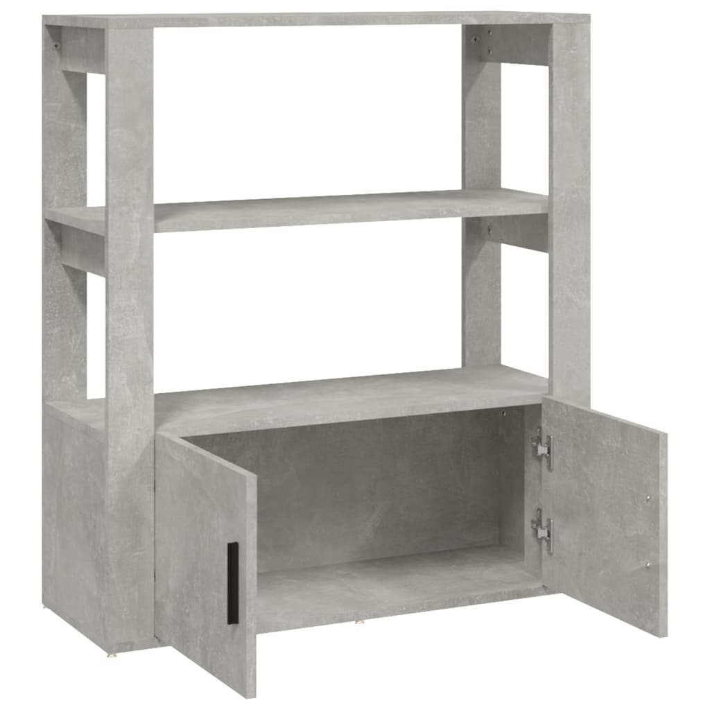 Dressoir 80X30X90 Cm Bewerkt Hout Betongrijs