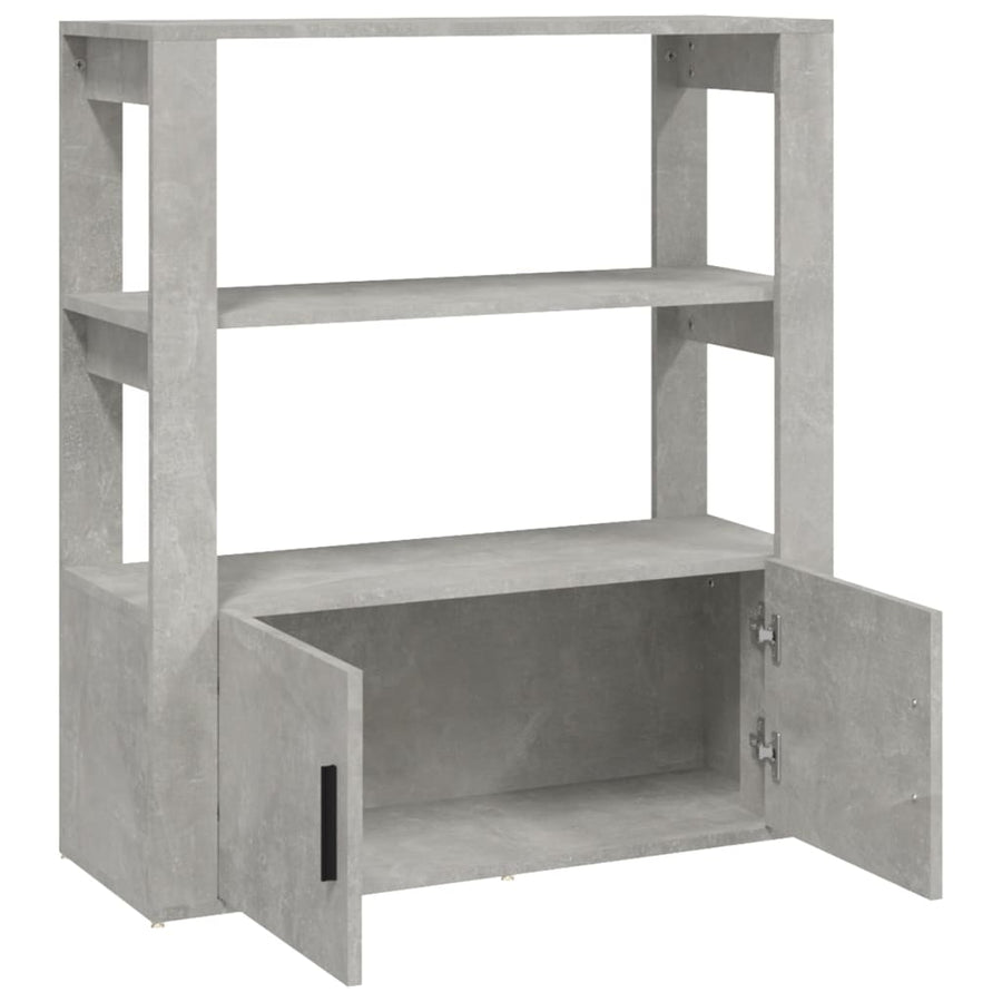Dressoir 80X30X90 Cm Bewerkt Hout Betongrijs