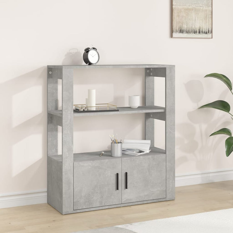 Dressoir 80X30X90 Cm Bewerkt Hout Betongrijs