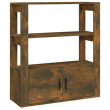 Dressoir 80X30X90 Cm Bewerkt Hout Gerookt Eikenkleurig