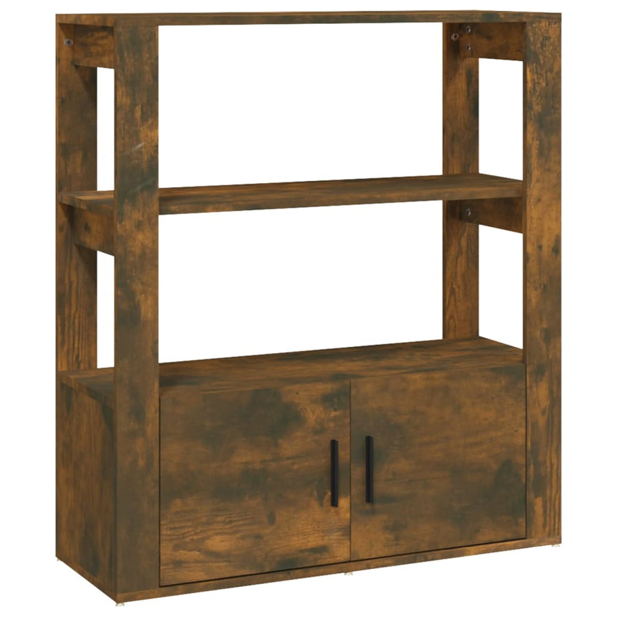 Dressoir 80X30X90 Cm Bewerkt Hout Gerookt Eikenkleurig