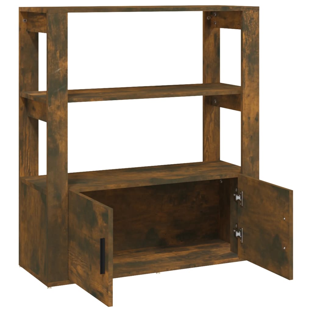 Dressoir 80X30X90 Cm Bewerkt Hout Gerookt Eikenkleurig