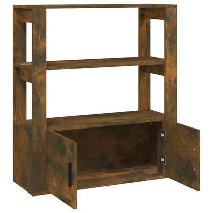 Dressoir 80X30X90 Cm Bewerkt Hout Gerookt Eikenkleurig