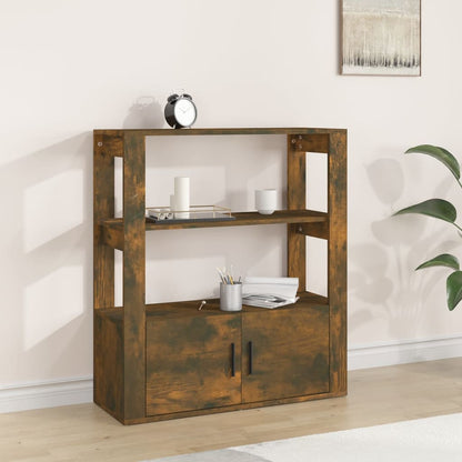 Dressoir 80X30X90 Cm Bewerkt Hout Gerookt Eikenkleurig