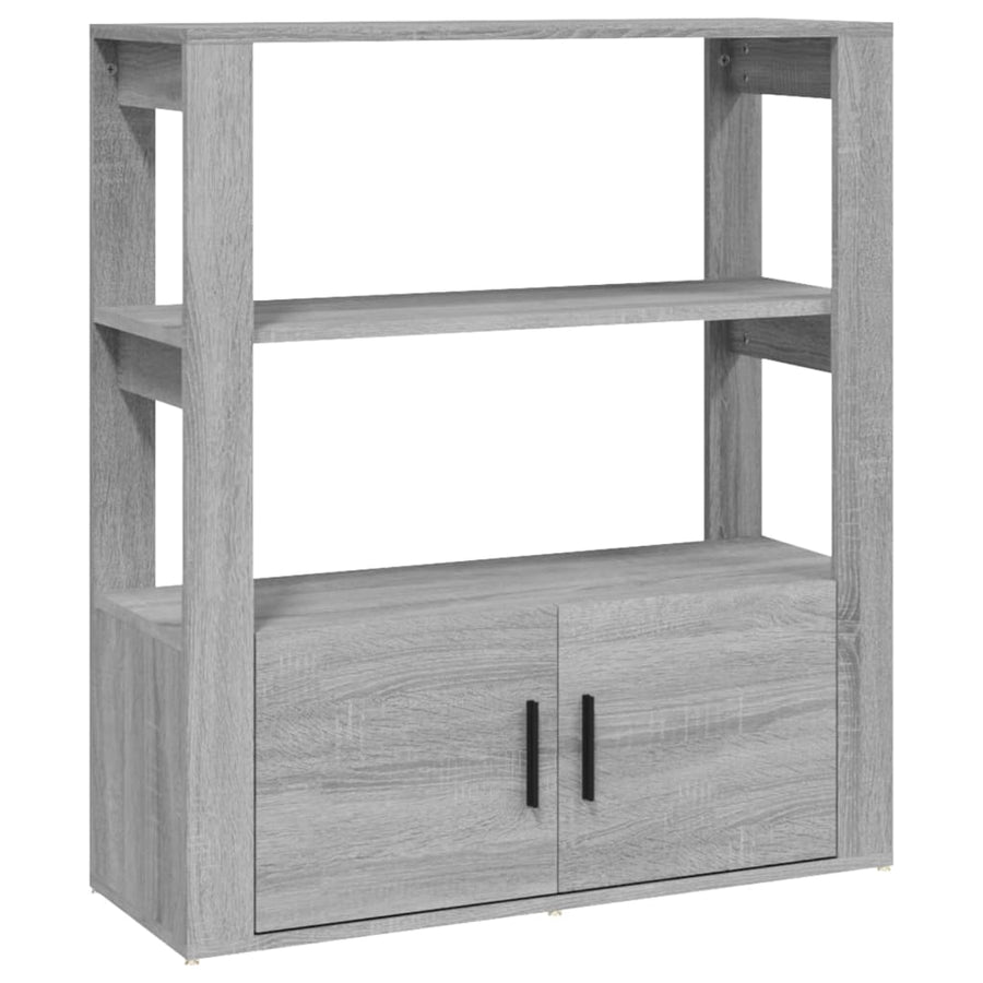 Dressoir 80X30X90 Cm Bewerkt Hout Eikenkleurig Grijs sonoma