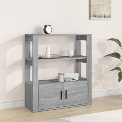Dressoir 80X30X90 Cm Bewerkt Hout Eikenkleurig Grijs sonoma