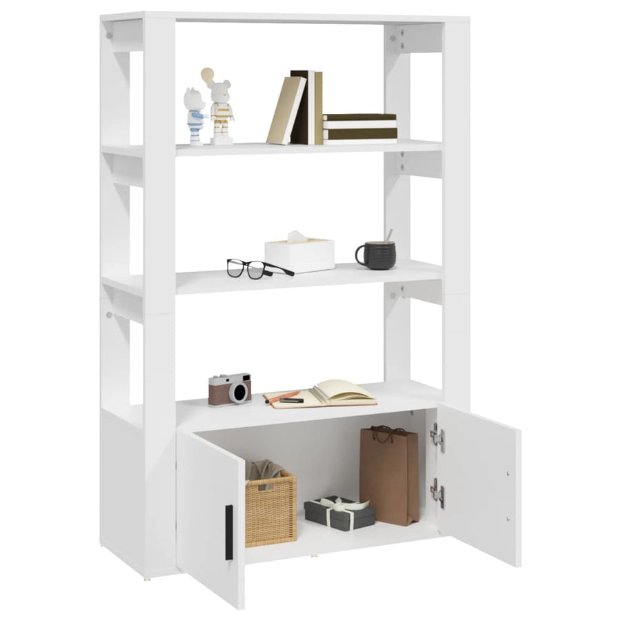 Dressoir 80X30X119,5 Cm Bewerkt Hout Wit
