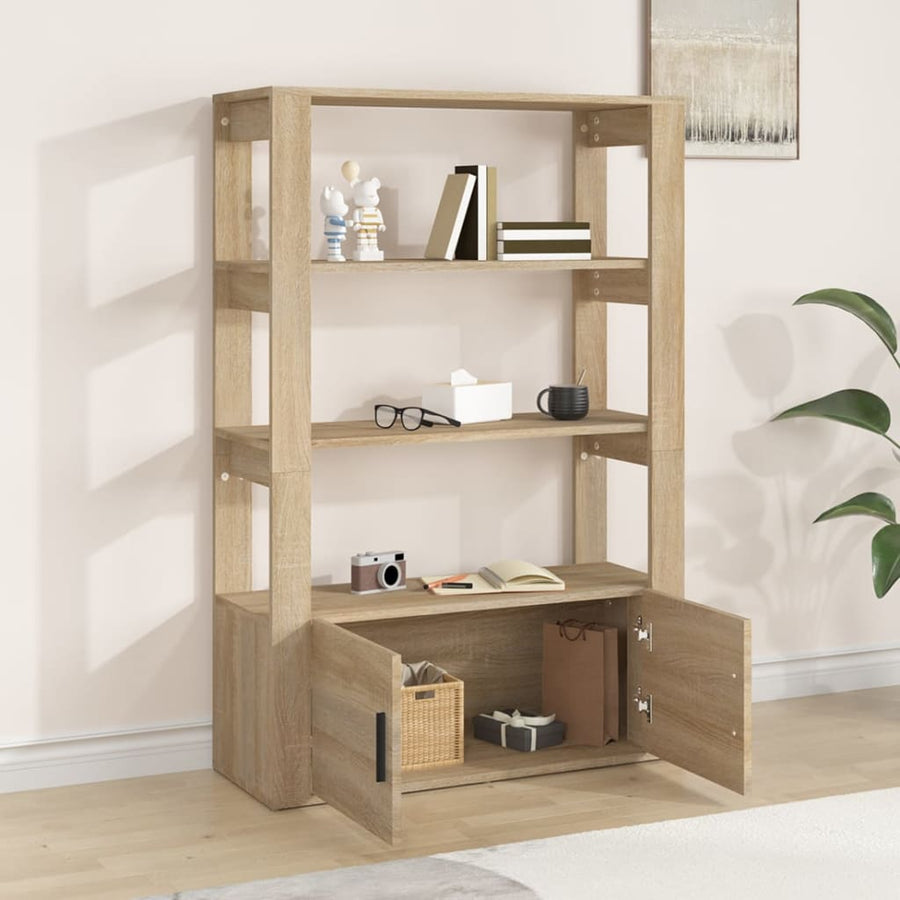 Dressoir 80X30X119,5 Cm Bewerkt Hout Kleurig Sonoma eiken