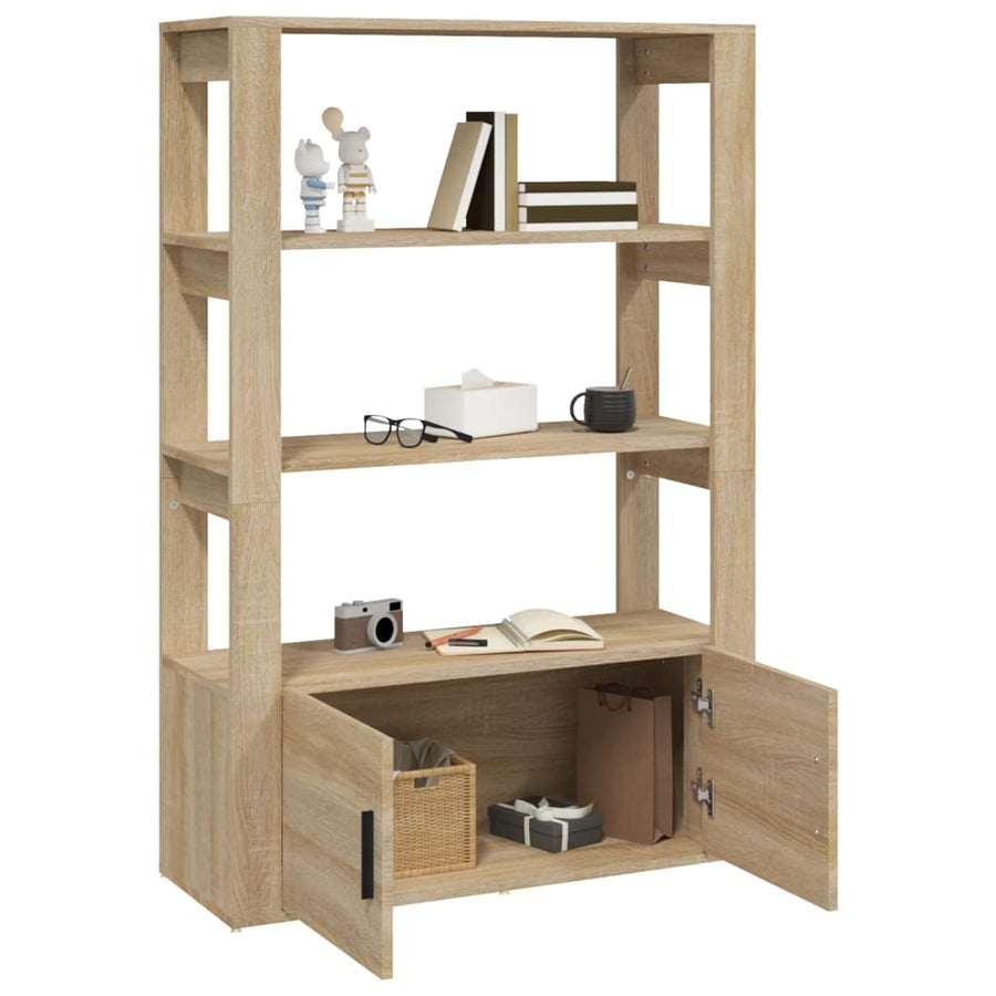 Dressoir 80X30X119,5 Cm Bewerkt Hout Kleurig Sonoma eiken