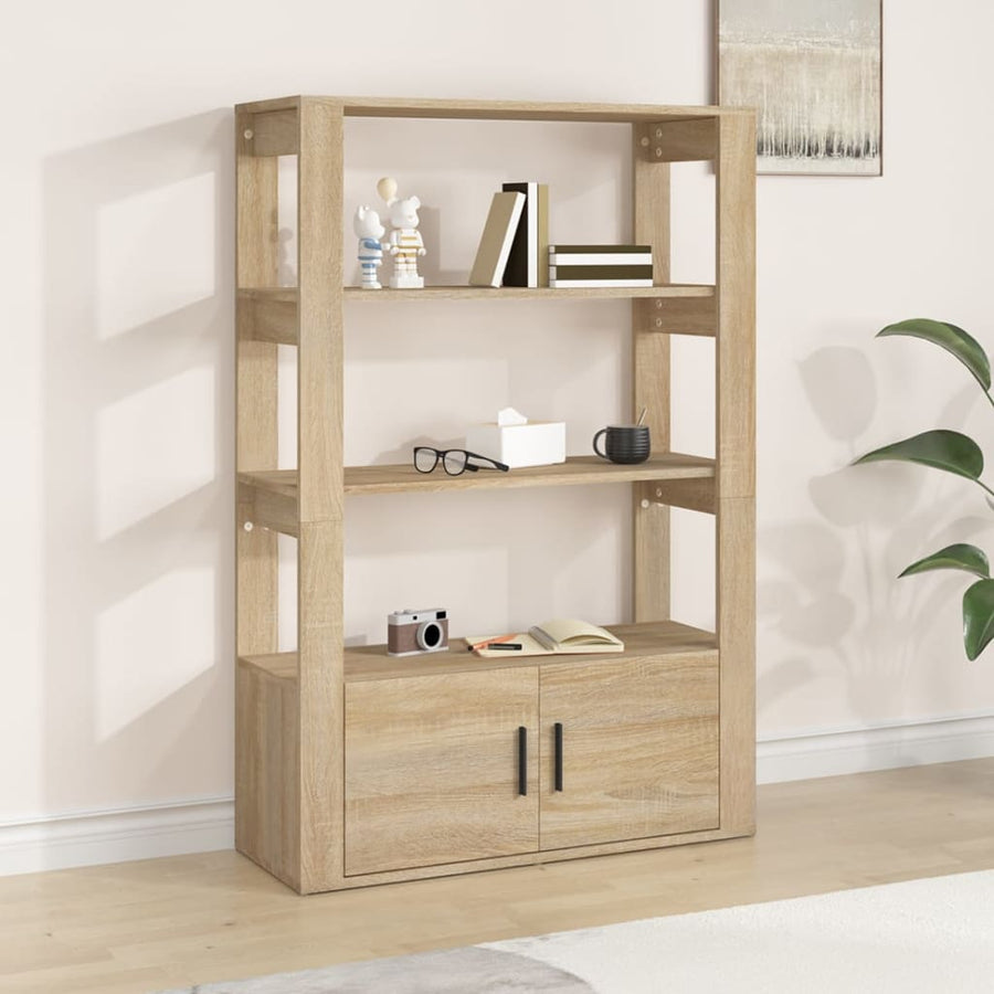 Dressoir 80X30X119,5 Cm Bewerkt Hout Kleurig Sonoma eiken