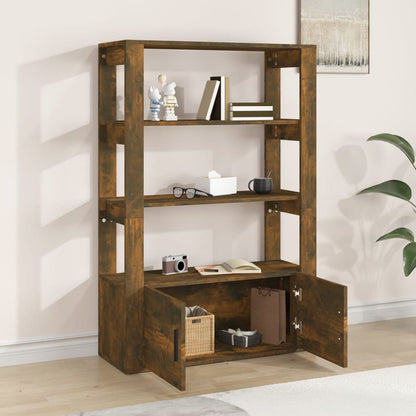 Dressoir 80X30X119,5 Cm Bewerkt Hout Gerookt Eikenkleurig