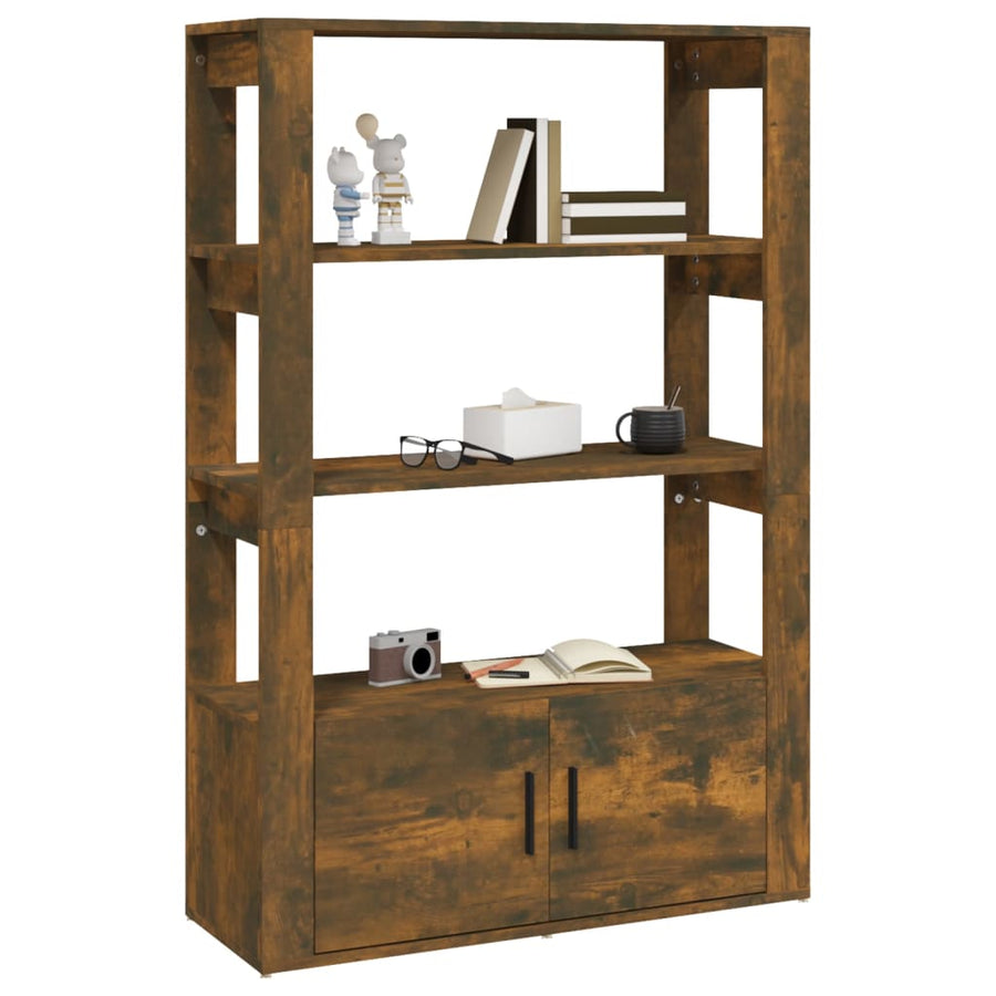 Dressoir 80X30X119,5 Cm Bewerkt Hout Gerookt Eikenkleurig