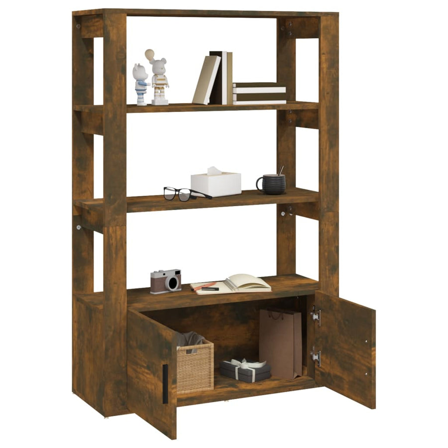 Dressoir 80X30X119,5 Cm Bewerkt Hout Gerookt Eikenkleurig