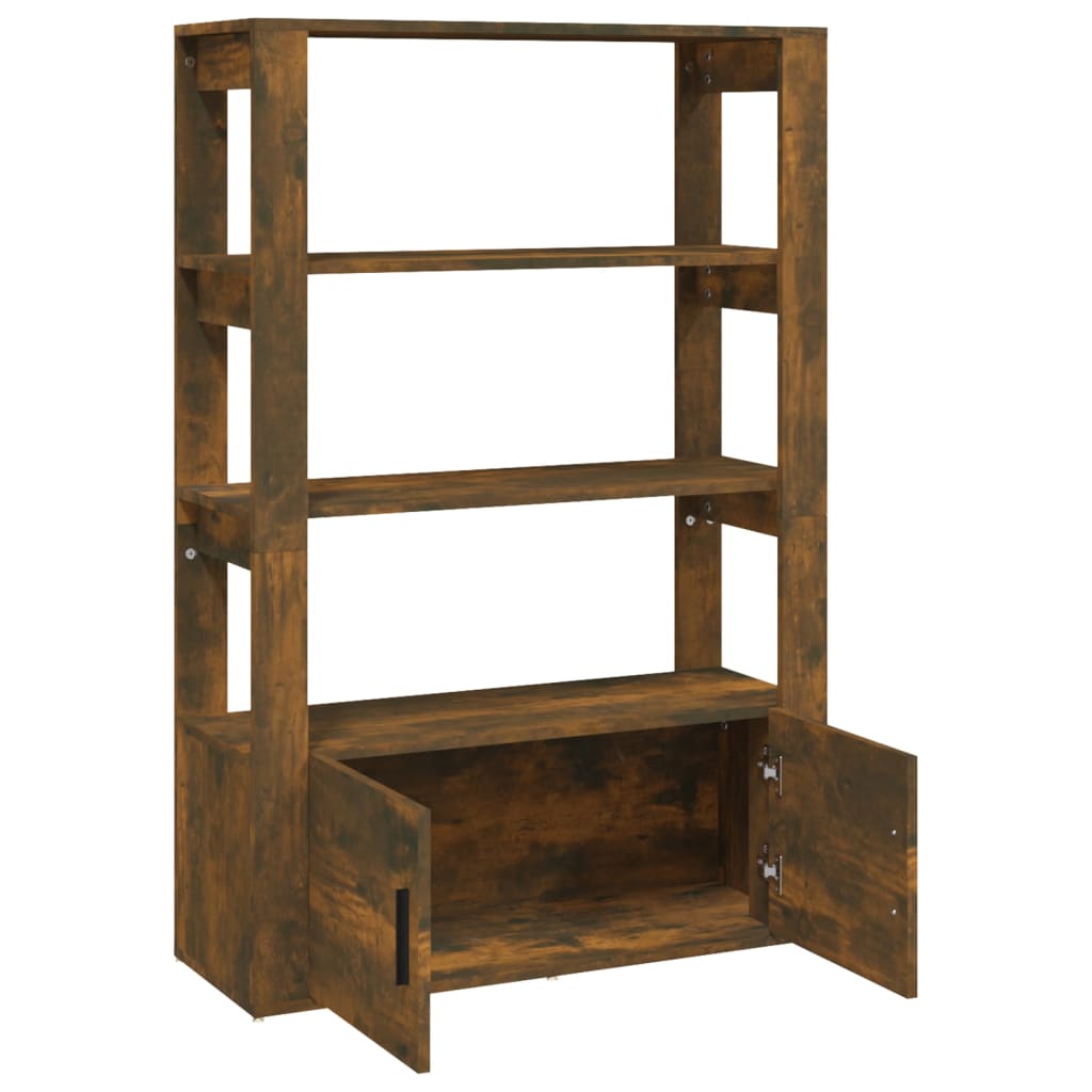 Dressoir 80X30X119,5 Cm Bewerkt Hout Gerookt Eikenkleurig
