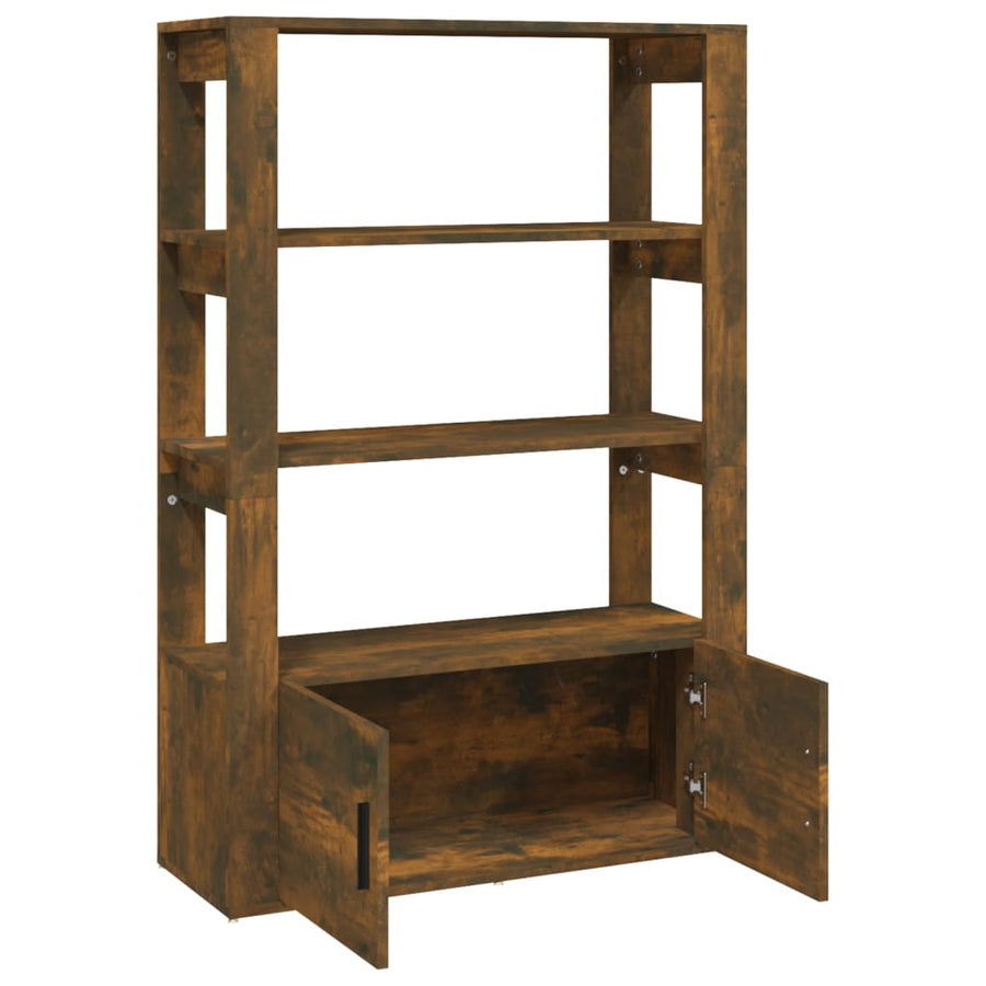 Dressoir 80X30X119,5 Cm Bewerkt Hout Gerookt Eikenkleurig