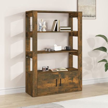 Dressoir 80X30X119,5 Cm Bewerkt Hout Gerookt Eikenkleurig
