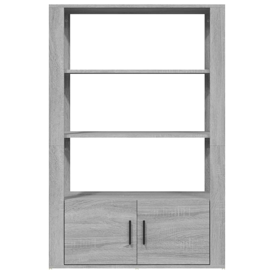 Dressoir 80X30X119,5 Cm Bewerkt Hout Eikenkleurig Grijs sonoma