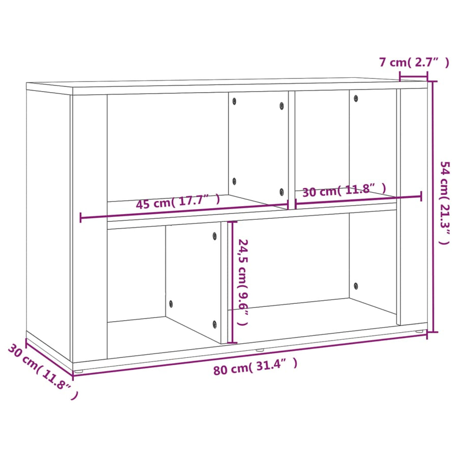 Dressoir 80X30X54 Cm Bewerkt Hout Wit