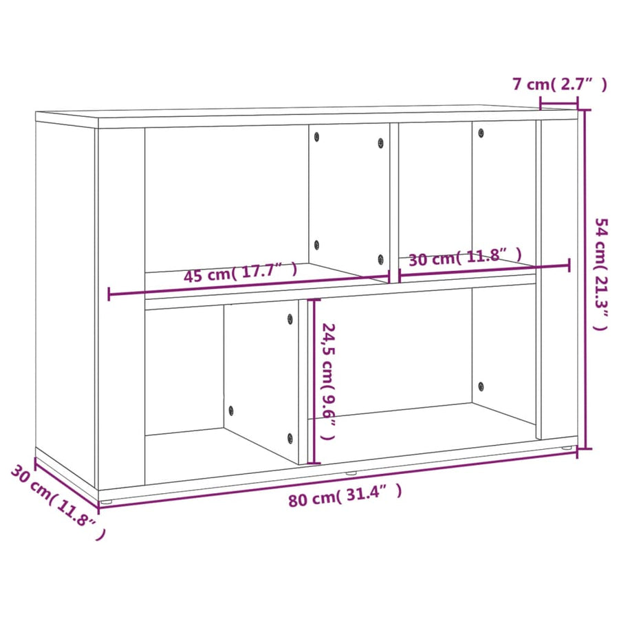 Dressoir 80X30X54 Cm Bewerkt Hout Sonoma Eikenkleurig 1