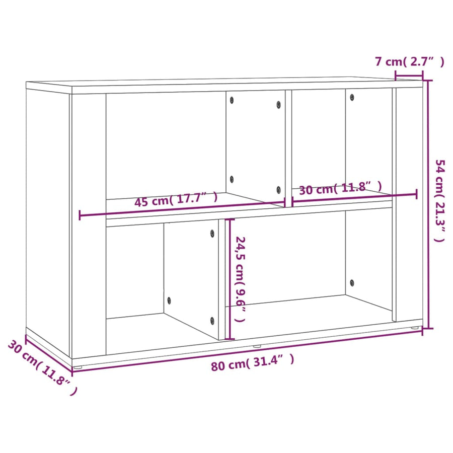 Dressoir 80X30X54 Cm Bewerkt Hout Grijs Sonoma Eikenkleurig
