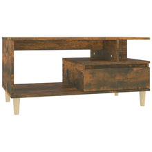 Salontafel 90X49X45 Cm Bewerkt Hout Gerookt Eikenkleurig