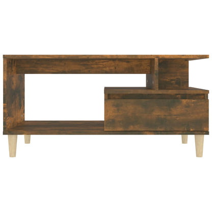 Salontafel 90X49X45 Cm Bewerkt Hout Gerookt Eikenkleurig