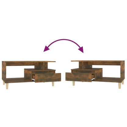 Salontafel 90X49X45 Cm Bewerkt Hout Gerookt Eikenkleurig