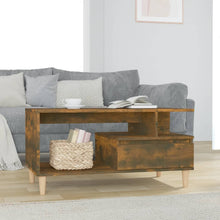 Salontafel 90X49X45 Cm Bewerkt Hout Gerookt Eikenkleurig