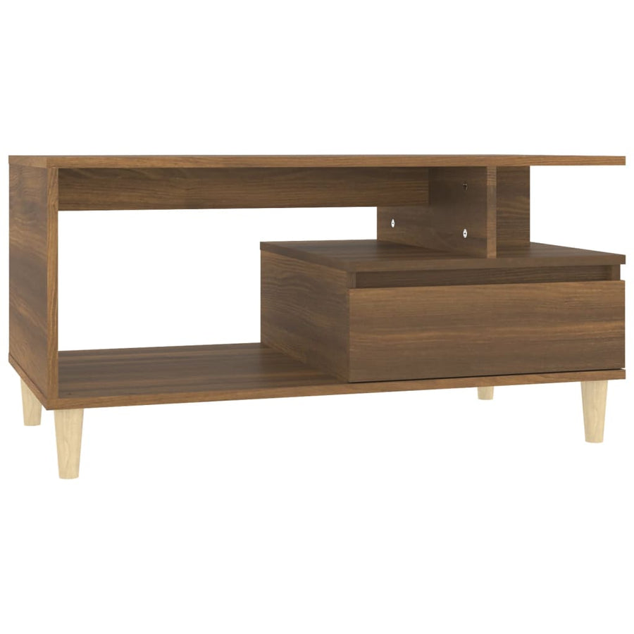 Salontafel 90X49X45 Cm Bewerkt Hout Bruineiken bruin eikenkleur
